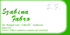 szabina fabro business card
